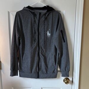 NWT Grey Lightweight Zip-Up Hoodie Jacket Size M